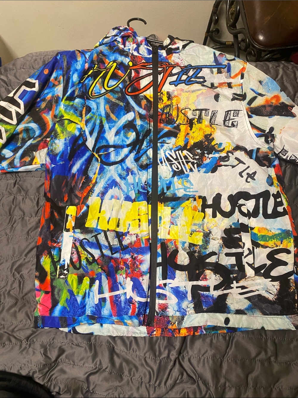 Urban Hustle Multicolor Graffiti Zip-Up Jacket